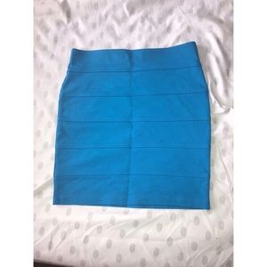 Blue Ribbed Skirt